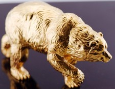 Antique Faberge Vermeil Bear Figurine – 18k Gold Plated Solid Silver c1880's picture