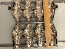 Antique Vintage Hinged 3D SANTA CLAUS Chocolate Mold - 4 Figures rare, 5 3/4