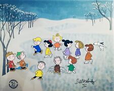 🛑  Charlie Brown Christmas Bill Melendez Signature Peanuts Cel The Great Skate picture