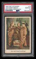 1959 Fleer The 3 Three Stooges #74 Just don't break anything - Gray Back PSA 10 picture
