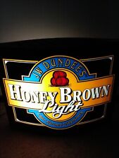 Rare JW Dundee's Honey Brown Genesee 2 Sided Double Side Lighted Beer Sign 16x20 picture