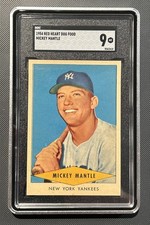 1954 RED HEART DOG FOOD - MICKEY MANTLE - SGC 9 (pop 6 - no 10’s) - NY Yankees picture