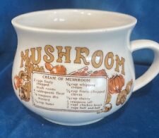 Vintage Mushroom Soup Recipe Collectible Serving Bowl With Handle 16oz picture