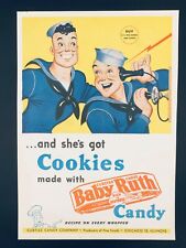 Original Baby Ruth Ad: Curtiss Candy Co, Wrapper Recipe, Cookies, Servicemen  picture