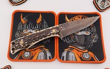 Half Face Blades Pac-Man Dama Coppermascus Thiccc Elk Red Stag Antler Mosaic Pin picture