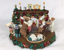 Danbury Mint A Cozy Christmas Eve Bulldogs Light-Up Figurine picture