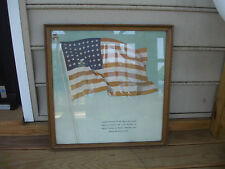Old Vtg USA United States Of America Pledge of Allegiance Framed Picture picture