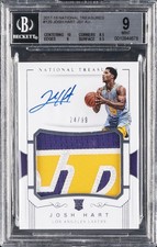 2017-18 NATIONAL TREASURES JERSEY AUTO #129 JOSH HART BGS 9 picture
