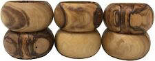 Olive Wood Handcrafted in The Holy Land by Artisans Napkin Rings Set of 6 Ring picture