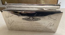 Air Marshal Sir E M F Grundy Royal Norwegian Air Force sterling silver cigar box picture