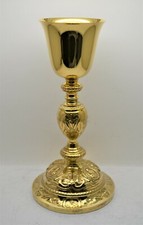 + Nice Older French Baroque Chalice + All Sterling Silver + Gold Plated (CU732)  picture