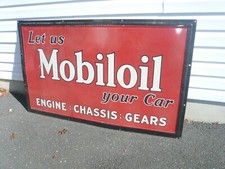Large Vintage 1930's - 40's Mobiloil Service Gas Oil 36