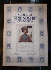 Vintage Poster Stamp Book WORLD FRIENDSHIP STAMPS Book & full set stamps unused picture