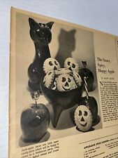 Vintage 1960s HALLOWEEN Newspaper Recipes Party Ideas Black Cat Junk Journaling picture