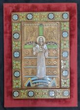 Sacred heart of Jesus bronze and enamel plaque  WORLDWIDE  picture