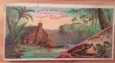 Victorian Trading Card Ayer's Cure Warranted Fever Malaria Gators Toads Swamp  picture