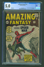 Amazing Fantasy #15 CGC 5.0 RARE WHITE PAGES 1962 GRAIL 1ST SPIDER-MAN picture