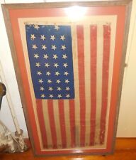 34 Star Grant & Colfax Vintage American Antique Flag Matted and Framed  picture
