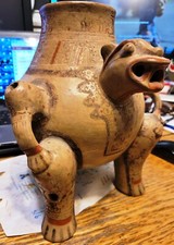 Effigy Vessel Jaguar Pre-Columbian, Large, Rare, Nicoya, Authentic A.D. 800-1200 picture