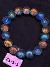 12mm+ Rare Top Natural Rainbow Moonstone Crystal Bracelet Quartz Reiki Healing picture