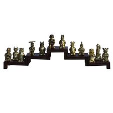 Set of 12 Chinese Animal Zodiac Metal Miniature Figures cs4819 picture