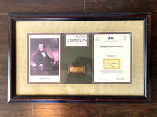 PRESIDENT Andrew Johnson AUTO Framed AUTOGRAPH 17th President EAC CoA AUTHENTIC picture