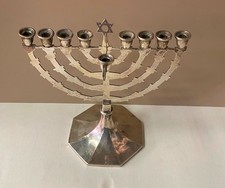Jewish Judaica 1920s Austria Art Deco Silver Menorah picture