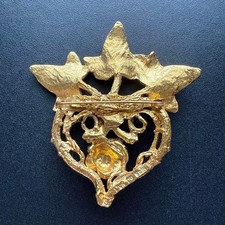 L'OR DU SOIR Vintage Brooch 6.6cm Signed Used Accessories picture
