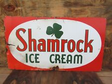 20x36 super rare authentic original 1947 Shamrock Ice Cream Porcelain Sign  picture