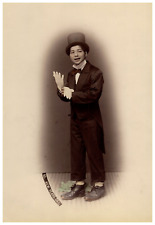Japan, New Years Day. Japanese Man Dressed Like a Gentleman Vintage Print.   picture