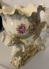 Moore Brothers Bros 3 Cherubs Centerpiece Large Compote Bowl circa 1890 8.25”x7” picture