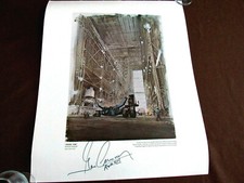 EUGENE GENE CERNAN APOLLO 17 NASA ASTRONAUT SIGNED AUTO VTG VAB 16x20 PRINT LTR picture