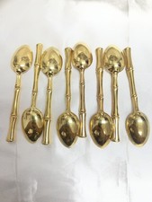 Tiffany & Co. Bamboo Silver, Gold Vermeil, 1961 Demitasse Spoon 4 1/4 silverware picture
