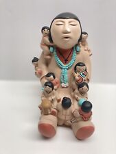 Vintage  TEISSEDRE Tucson Arizona Pottery STORY TELLER 9 Kids Navajo Father picture