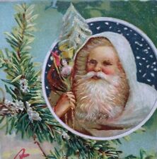 Antique Santa Claus Father Christmas Postcard Tucks White Coat Series 136 Unused picture