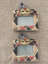 TWO PRE-OWNED MARDI GRAS SMALL PICTURE FRAMES picture