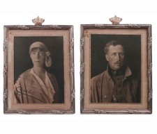 Royal Portraits of King Albert I & Queen Elisabeth In 950 Royal Silver Frames picture