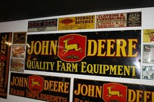 SCARCE 1920'S 3X9 JOHN DEERE QUILITY FARM EQUIPMENT PORCELAIN DEALER SIGN CORN picture
