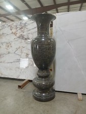 Black Marble Vase with Gold Veining – Elegant 6FT Statement Piece picture