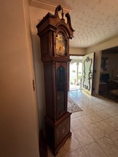 Elegant Vintage Grandfather Clock – Tempus Fugit | Inlaid Walnut Burl | Working picture