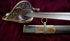 CIVIL WAR CONFEDERATE BURGER & BROTHERS FOOT OFFICER SWORD W TOBACCO LEAVES picture