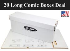 Bundle of 20 Long Comic Book Storage Box w Lid BCW Holds 200-225 Books Stackable picture