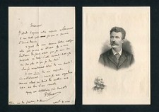 FRENCH NOVELIST Gustave Flaubert autograph letter signed & mounted picture