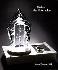 NEW in BOX STEUBEN Glass engraved NUTCRACKER REUGE music box ballet Heart art picture