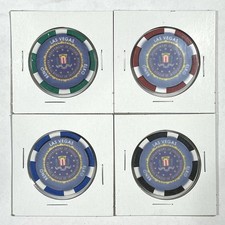 4 FBI Department of Justice CERAMIC Challenge Coins LAS VEGAS Elko RENO - FADED picture