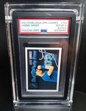 2021 True ROOKIE Jannik Sinner P0P1 Auto 9 PSA 8 Esselunga RC Super Champs CARD picture