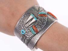 Preston Monongye (Hopi) (1927-1987) Tufa Cast Silver Cuff bracelet picture