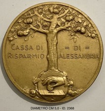 PNF CASSA DI RISPARMIO DI ALESSANDRIA MEDAGLIA CENTESIMO FONDAZIONE A.XVI° 1938 picture