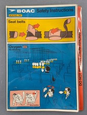 BOAC Boeing 747 Airline Safety Card Vintage BA British Airways picture