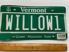 VERMONT VT VANITY LICENSE PLATE WILLOW1 WILLOW 1 ONE TREE ARBOR DAY (VV1) picture